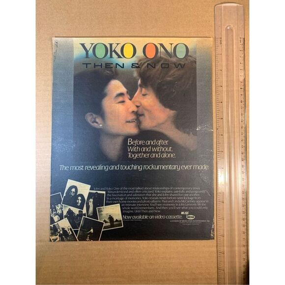 YOKO ONO Vintage Magazine Clipping Album ‘Then and Now’ English Leather Ad - Picture 1 of 5